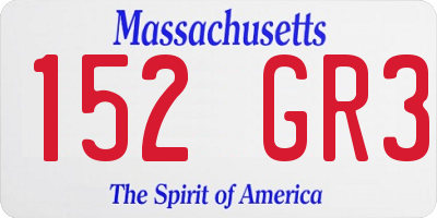 MA license plate 152GR3