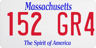 MA license plate 152GR4