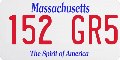 MA license plate 152GR5
