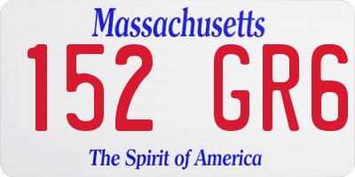 MA license plate 152GR6