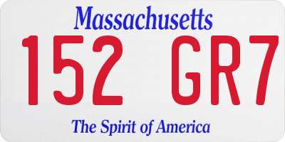 MA license plate 152GR7