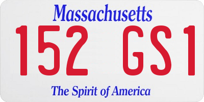 MA license plate 152GS1