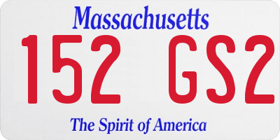 MA license plate 152GS2