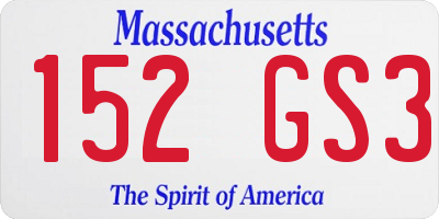 MA license plate 152GS3