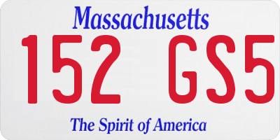 MA license plate 152GS5