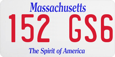 MA license plate 152GS6
