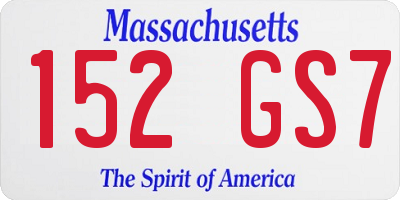 MA license plate 152GS7