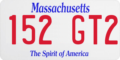 MA license plate 152GT2