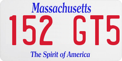 MA license plate 152GT5