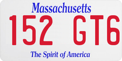 MA license plate 152GT6