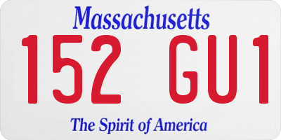 MA license plate 152GU1