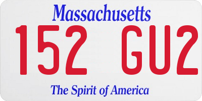 MA license plate 152GU2
