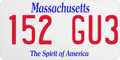 MA license plate 152GU3