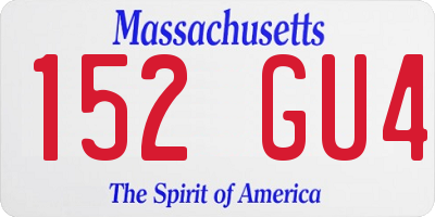 MA license plate 152GU4