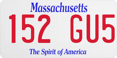 MA license plate 152GU5