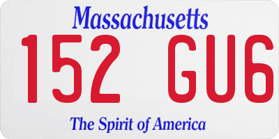 MA license plate 152GU6