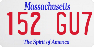 MA license plate 152GU7