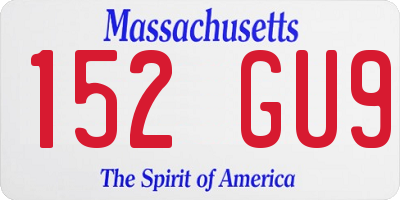 MA license plate 152GU9