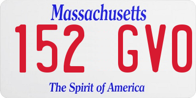 MA license plate 152GV0