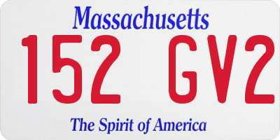 MA license plate 152GV2