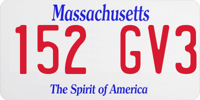 MA license plate 152GV3