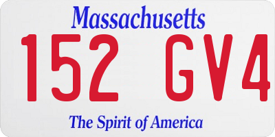 MA license plate 152GV4
