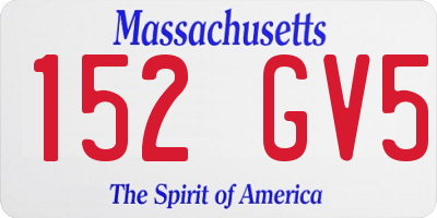 MA license plate 152GV5