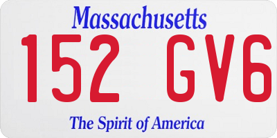 MA license plate 152GV6