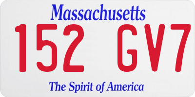 MA license plate 152GV7