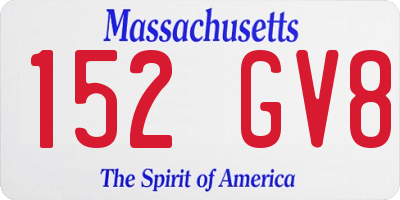 MA license plate 152GV8