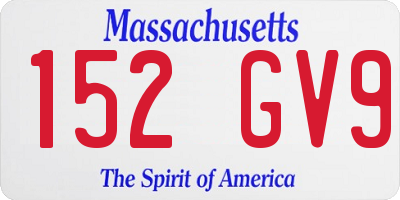 MA license plate 152GV9
