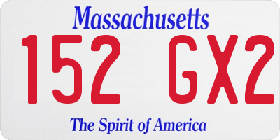 MA license plate 152GX2