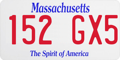 MA license plate 152GX5