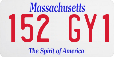 MA license plate 152GY1