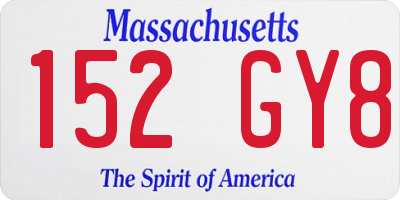 MA license plate 152GY8
