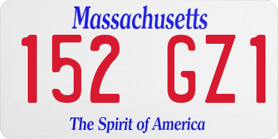 MA license plate 152GZ1