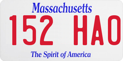 MA license plate 152HA0