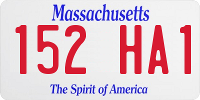 MA license plate 152HA1