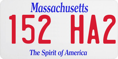 MA license plate 152HA2