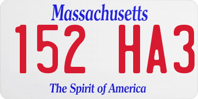 MA license plate 152HA3