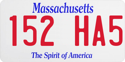 MA license plate 152HA5