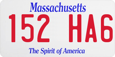MA license plate 152HA6