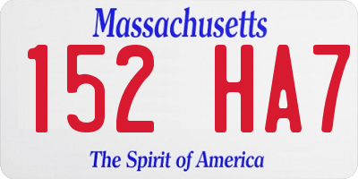 MA license plate 152HA7
