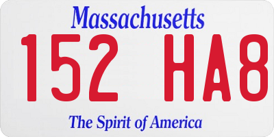 MA license plate 152HA8