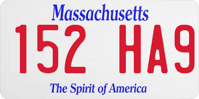 MA license plate 152HA9