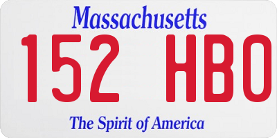 MA license plate 152HB0