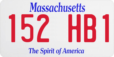 MA license plate 152HB1
