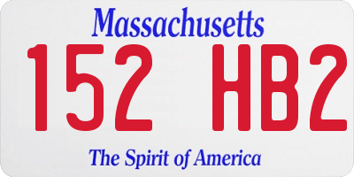 MA license plate 152HB2