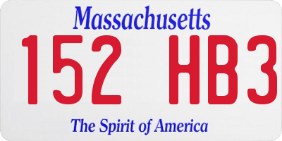 MA license plate 152HB3