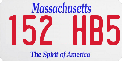 MA license plate 152HB5